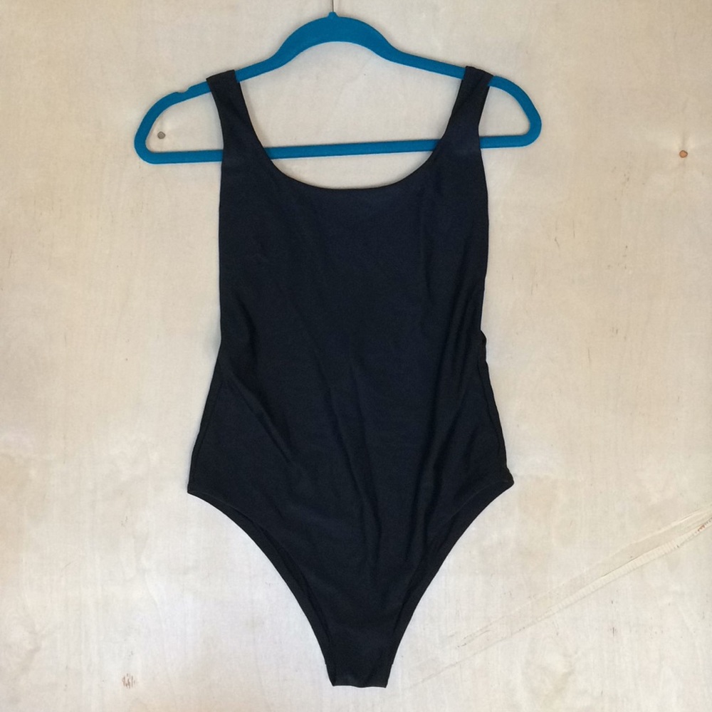 Aerie Black High-waisted One-Piece Bathing Suit, M